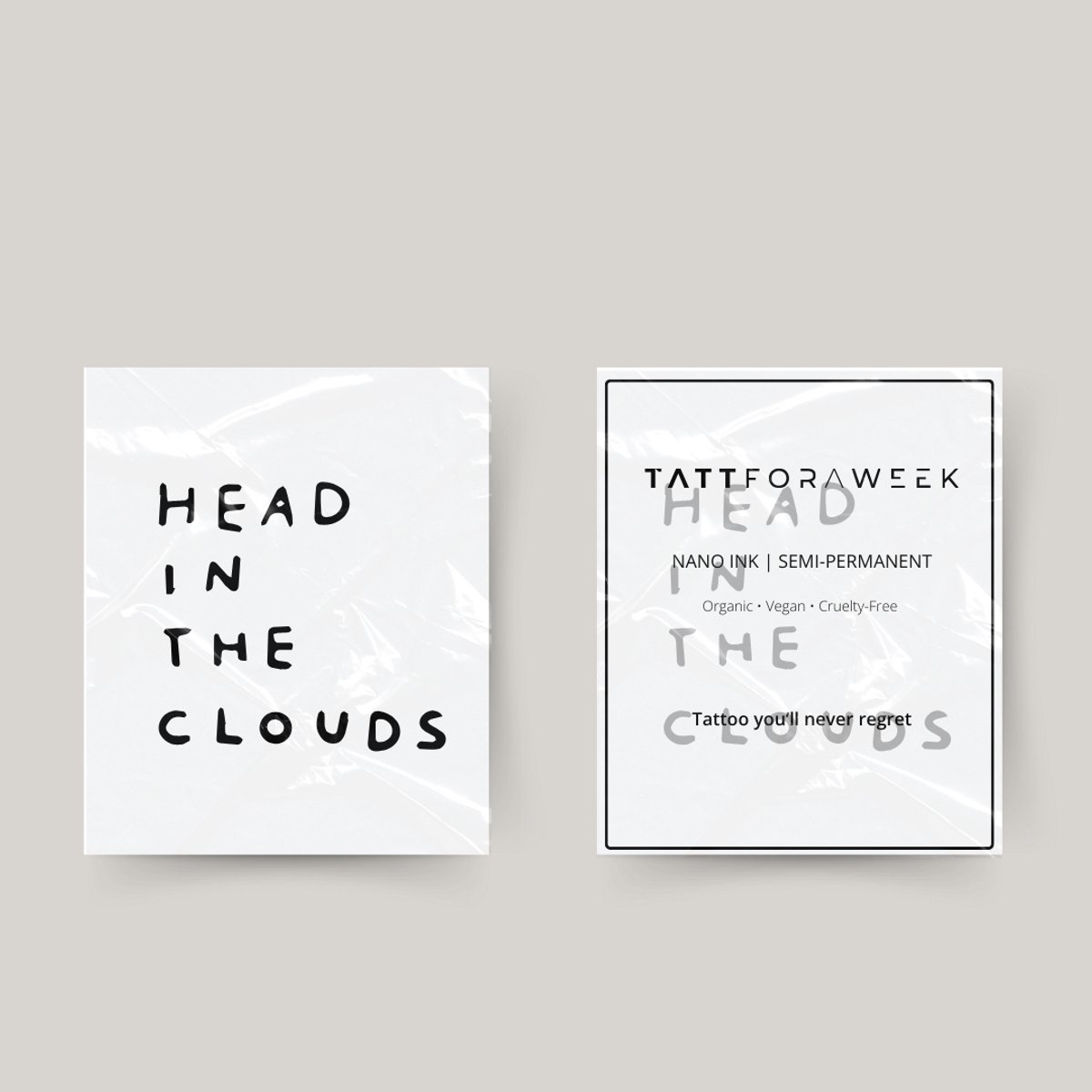 Tijdelijke tattoo head in the clouds | Neptattoo volwassenen | Tijdelijke tattoo voor volwassenen | Temporary tattoo | Plaktattoos voor volwassenen | Neptattoos | Probeer zorgeloos een tattoo | tattforaweek